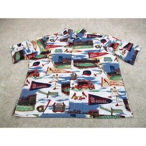 Reyn Spooner Shirt Men XL St Louis Cardinals Hawaiian All Over Print Button Up